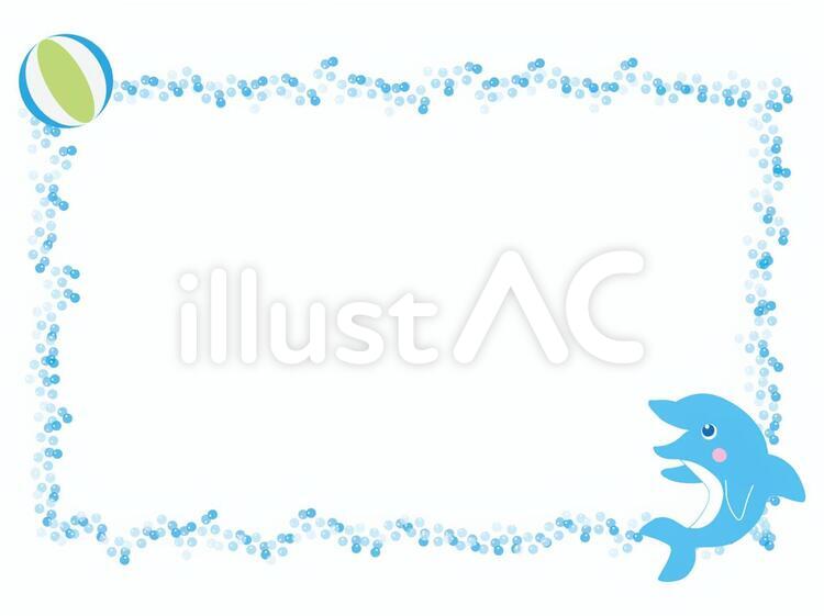 いるかフレームI いるか,イルカ,海豚のイラスト素材
