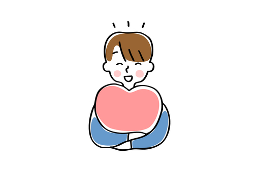 Smiling man with heart _ single item, JPG, PNG and EPS Smiling man with heart _ single item, heart, heart, mental, JPG, PNG and EPS