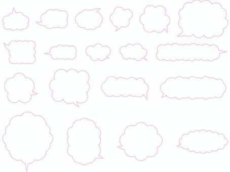 ai various shapes pink rim balloon set, , JPG, PNG and AI