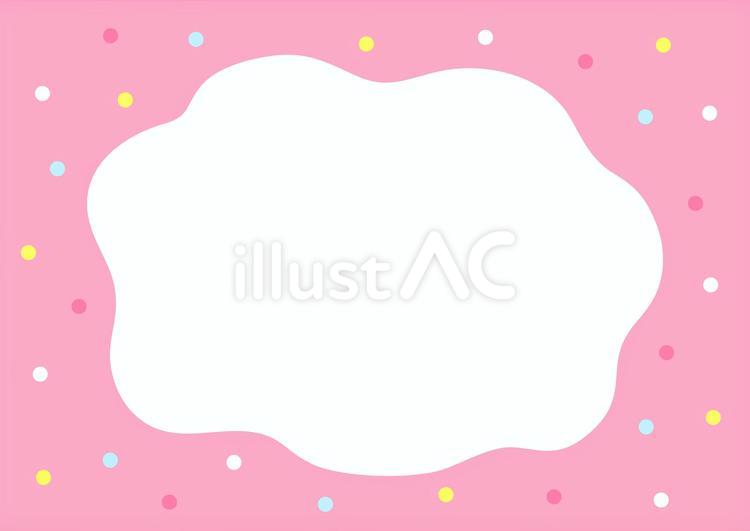 雲フレームと水玉模様の背景03 雲,枠,飾り枠のイラスト素材