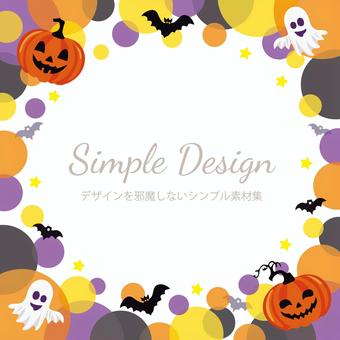 正方形のドット柄フレーム　ハロウィン