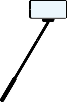 自撮り棒スマホ 自撮り棒,スマホ,携帯,画面,撮影,道具,装着,デフォルメのイラスト素材