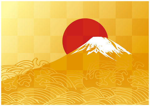 和風富士山背景 富士山,背景,年賀状,正月,年賀,賀正,謹賀新年,新年,元日,元旦のイラスト素材