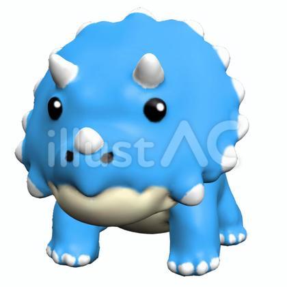 ゆるいトリケラトプス ななめ1 CG