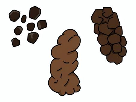 色々なうんち うんち,便,医療,健康,不健康,硬いのイラスト素材