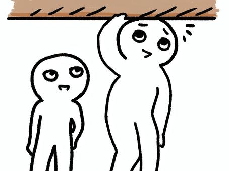 背が高い人 人,外国人,高身長,身長,ぶつかる,オリジナル,シンプル,イラスト,挿し絵,手書きのイラスト素材