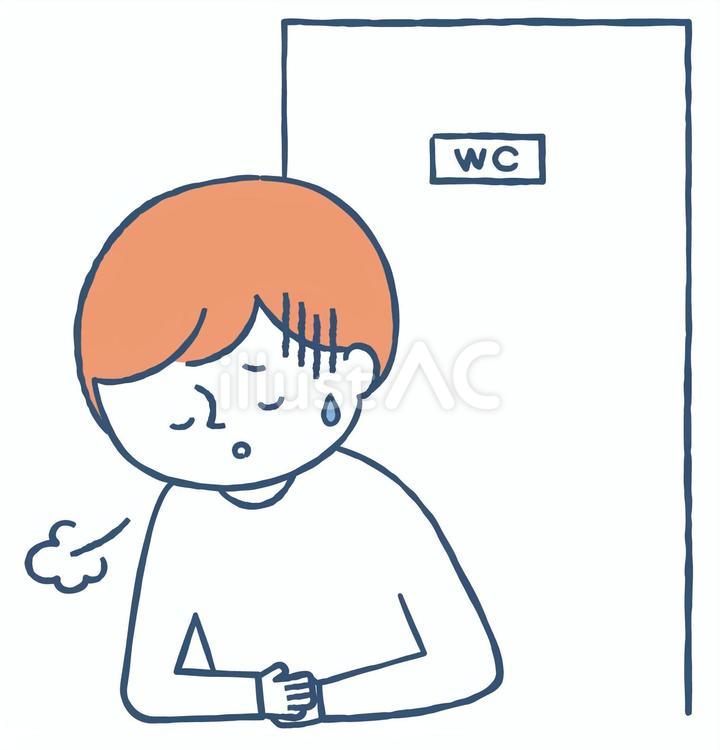 便秘に悩む男性 人物,男性,便秘のイラスト素材