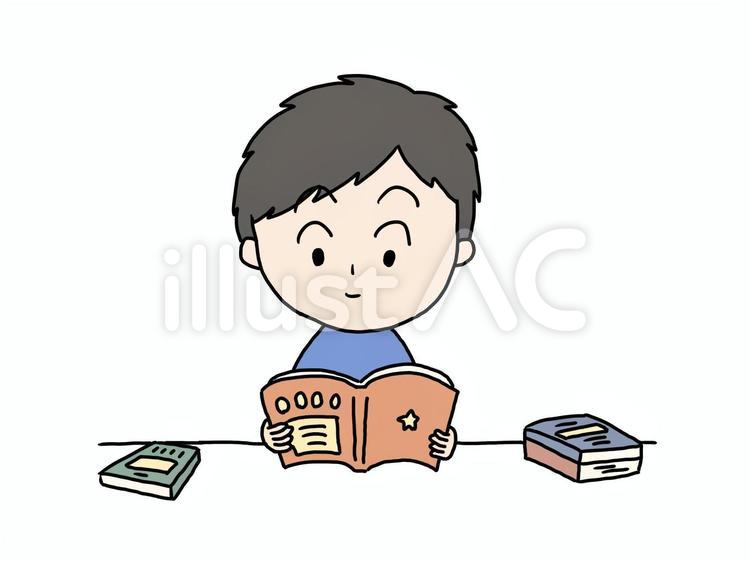 読書を楽しむ　男性 読書,本,読むのイラスト素材