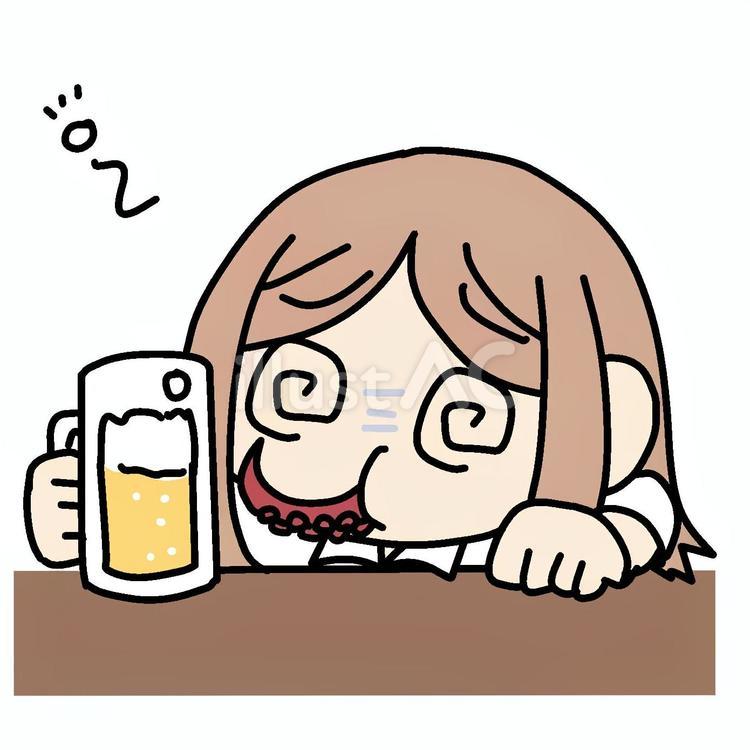 気持ち悪く酔っぱらう女性 女性,気持ち悪い,苦しいのイラスト素材