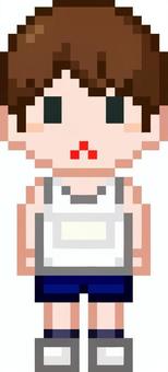 ドット絵の陸上部の男性です。 ドット絵,陸上部,シンプル,部活,クラブ,スポーツ,サークル,ランナー,トラック,スタートダッシュのイラスト素材