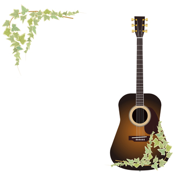 Illustration, frame, guitar, title, 