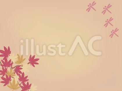 秋の背景トンボと紅葉