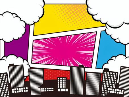 American comics_cityscape_material, JPG and AI American comics_cityscape_material, amekomi, townscape, comic, JPG and AI