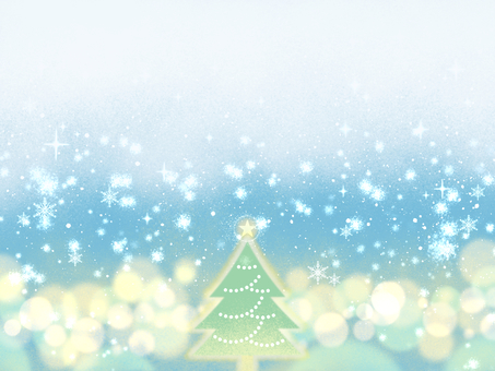 おとぎの森・ホワイトクリスマス【3】 クリスマス,クリスマスツリー,冬,聖夜,雪,11月,12月,雪の結晶,キラキラ,メルヘンのイラスト素材