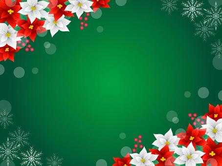 冬、ポインセチアのフレーム、背景20 ポインセチア,クリスマス,花,冬,フレーム,背景,水彩,手描き,壁紙,枠のイラスト素材