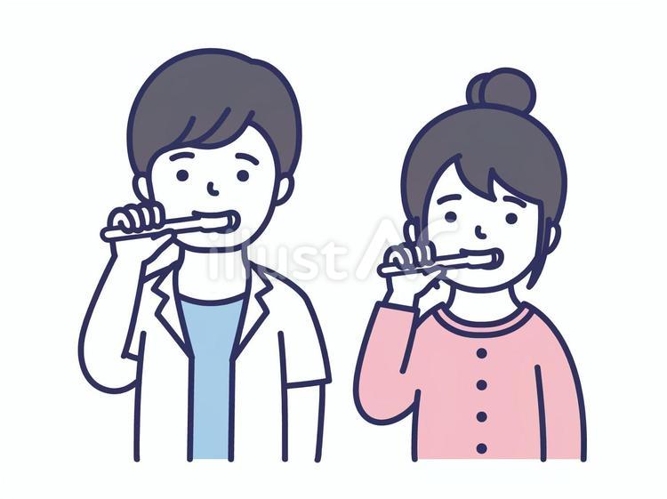 歯磨きする人 歯磨き,長袖,シャツのイラスト素材