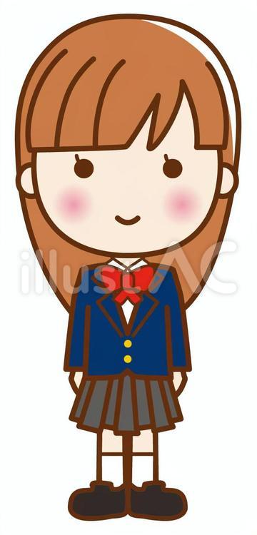 高校生の女の子 人,高校生,女のイラスト素材
