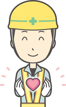 Illustration, heart, construction site, people, 