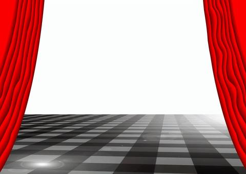 カーテンオープン　 カーテン,オープン,ステージ,ショー,お披露目,発表,豪華,赤,a4のイラスト素材