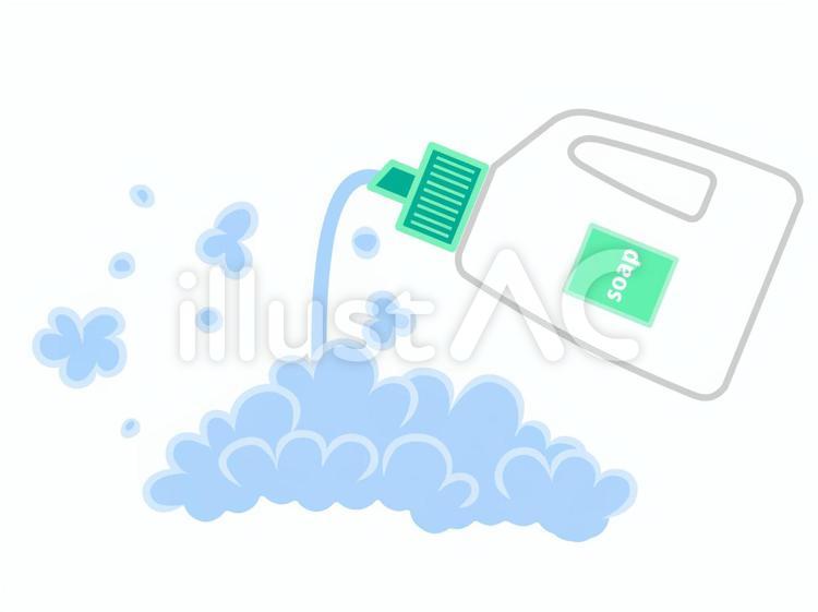 液体石鹸を注いだ時の泡立ち（カラー） 液体,洗剤,石鹸のイラスト素材