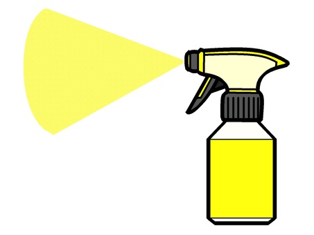 噴射するスプレーのアイコン『黄』 スプレー,噴射,ノズル,トリガー,容器,液体,噴霧,モチーフ,カラー,挿絵のイラスト素材