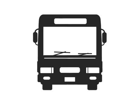 正面から見たバス(車)のアイコン バス,交通,正面,アイコン,移動,公共交通,乗り物,車,観光バス,大型のイラスト素材
