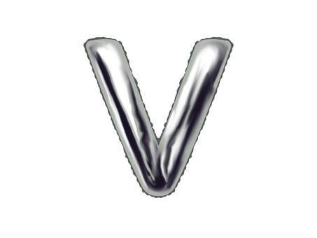 バルーン文字Vシルバー アルファベット,バルーン文字,風船,文字,かわいい,alphabet,vのイラスト素材