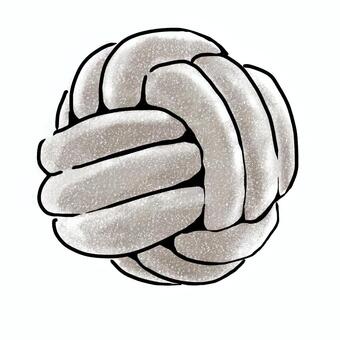 ノットクッション　グレージュ ノット,クッション,結び目,インテリア,西海岸風,結ぶ,ひも,カリフォルニアスタイル,おしゃれ,装飾のイラスト素材