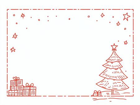 クリスマスツリーとコピー余白フレーム2
