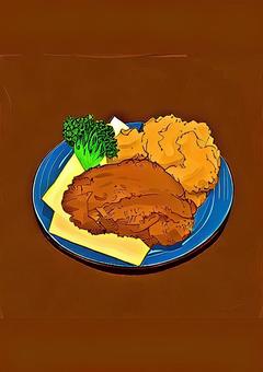 Fried Chicken, fried chicken, broccoli, hot, JPG