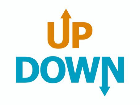 UPとDOWN（矢印付）02 up,down,文字,アイコン,マーク,シンプルのイラスト素材