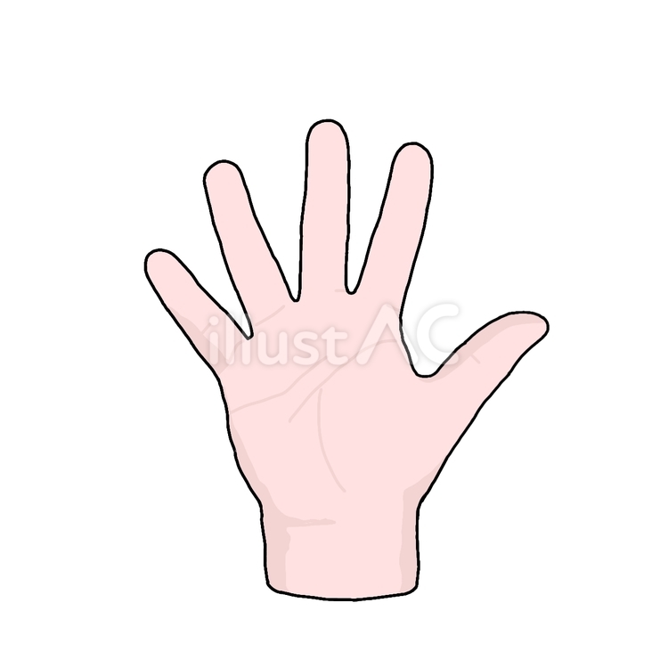 5を示す手（カラー）1 手,指,カラーのイラスト素材