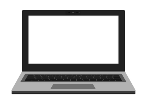 ノートPC素材（画面透過） ノートpc,ノートpc画面,pc,pc画面,画面なし,画面透過のイラスト素材