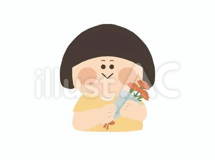 花束を持った女の子