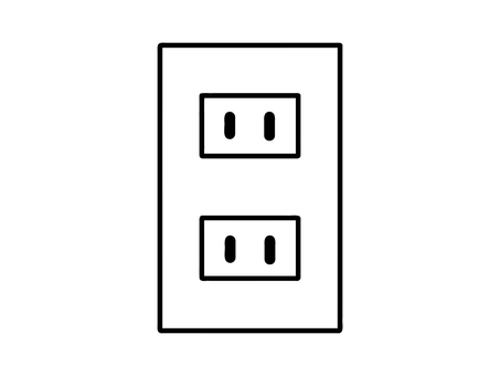 シンプルなコンセント シンプルなコンセント コンセント,電気,電源,家電,電化製品,充電,差込口,配線,抜き差し,電力のイラスト素材