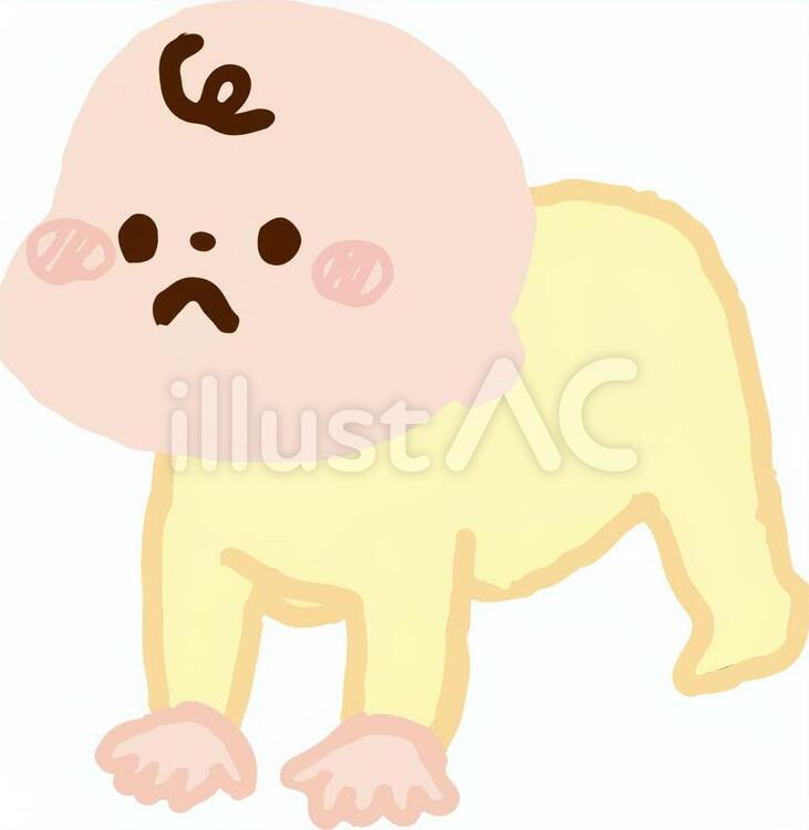 赤ちゃん（主線無し・高這い） 赤ちゃん,乳児,保育園のイラスト素材