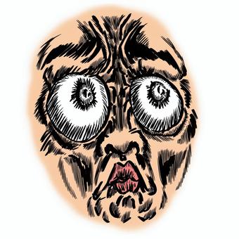 絶望またはドン引きの表情パーツ 絶望,ドン引き,唖然,ショック,愕然,衝撃,びっくり,驚く,驚愕,恐れるのイラスト素材