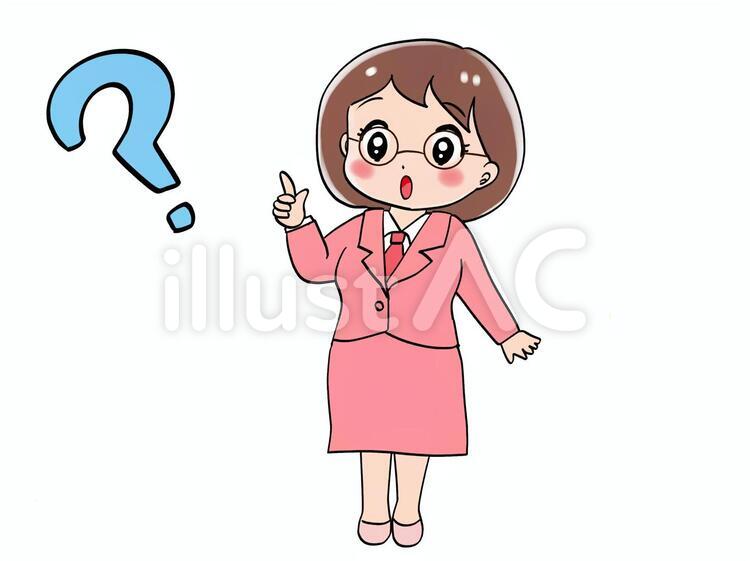 女性会社員質問２ 会社員,質問,疑問のイラスト素材