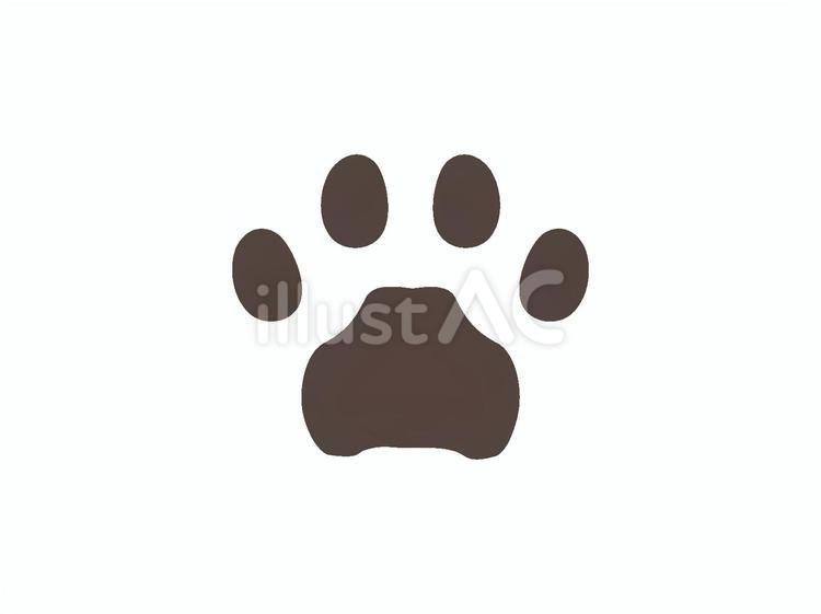 犬の足跡スタンプ　片足　黒 足跡,足,黒のイラスト素材