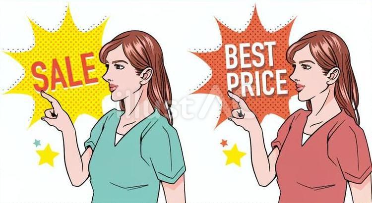 SALEとBEST PRICE セール,お買い得,アメコミのイラスト素材
