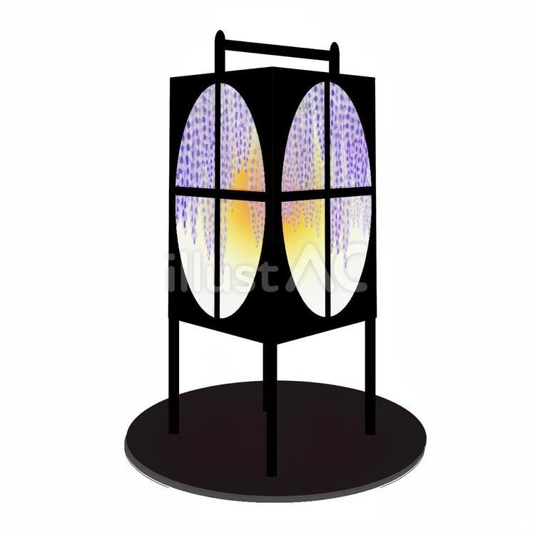 藤の花行燈 行燈,藤の花,照明器具のイラスト素材