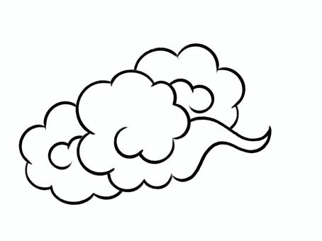 瑞雲アイコン 雲,雲型,中華風,瑞雲,モノクロ,白黒,空,背景,シームレス,風景のイラスト素材
