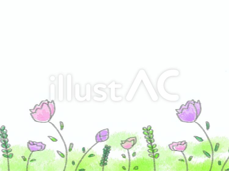 背景　お花畑 背景,背景素材,花のイラスト素材