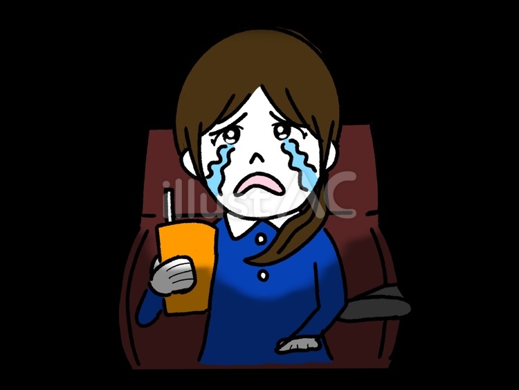 映画館で映画を見て泣いている女性 映画,女性,泣くのイラスト素材