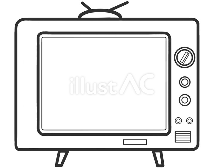 レトロなイメージのテレビのフレーム テレビ,アンテナ,昭和レトロのイラスト素材