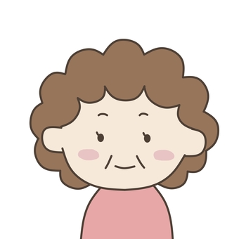 ほんわかした雰囲気のおばあちゃん おばあちゃん,おふくろ,祖母,高齢者,シニア,お年寄り,しわ,老後,介護,老々介護のイラスト素材