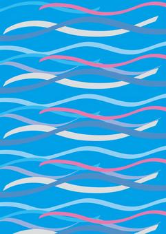 波抽象的　 波,海,曲線,シンプル,抽象的,デフォルメ,背景,a4のイラスト素材
