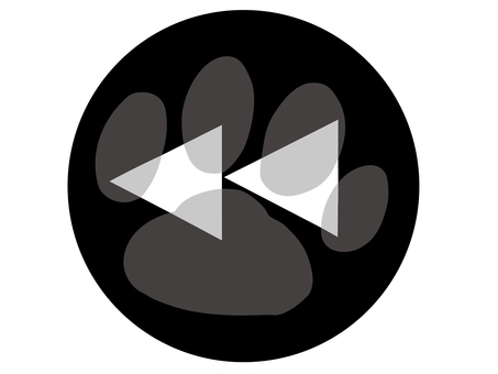 巻き戻し ボタン ポチ 巻き戻し,ボタン,肉球,動画,視聴,配信,主線あり,イラスト素材,広告,チラシのイラスト素材