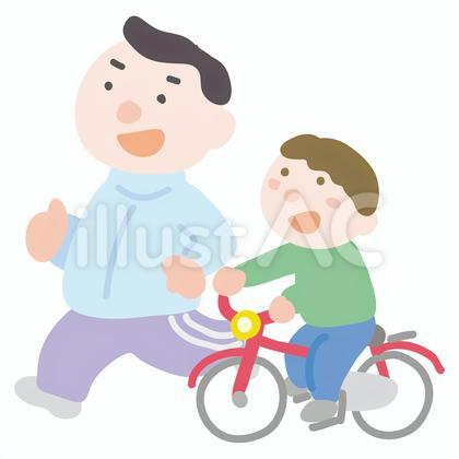 親子ランニングと自転車-線なし