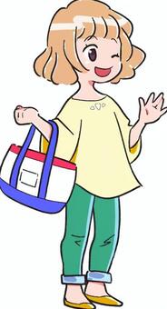 女性02 女の子,イラスト,デフォルメ,楽しい,会話のイラスト素材